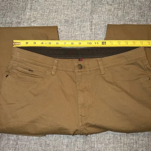 English Laundry Mens Brown Chino Pants-Flex Waist-Stretch- 34 x 30 - Picture 6 of 9